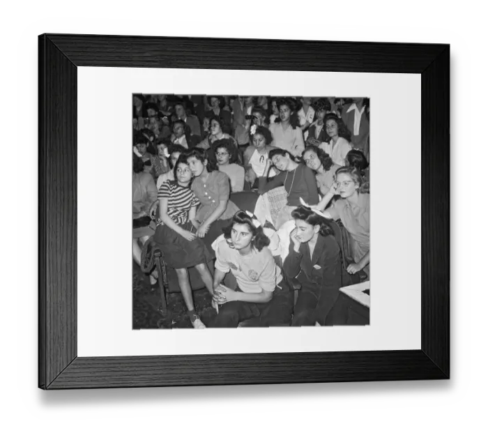 Framed Print : Crowd of Women Watching Frank Sinatra Perform Framed Print : Crowd of Women Watching Frank Sinatra Perform