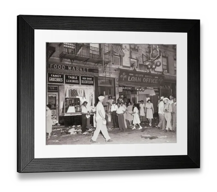 Framed Print : People Rioting in the Street