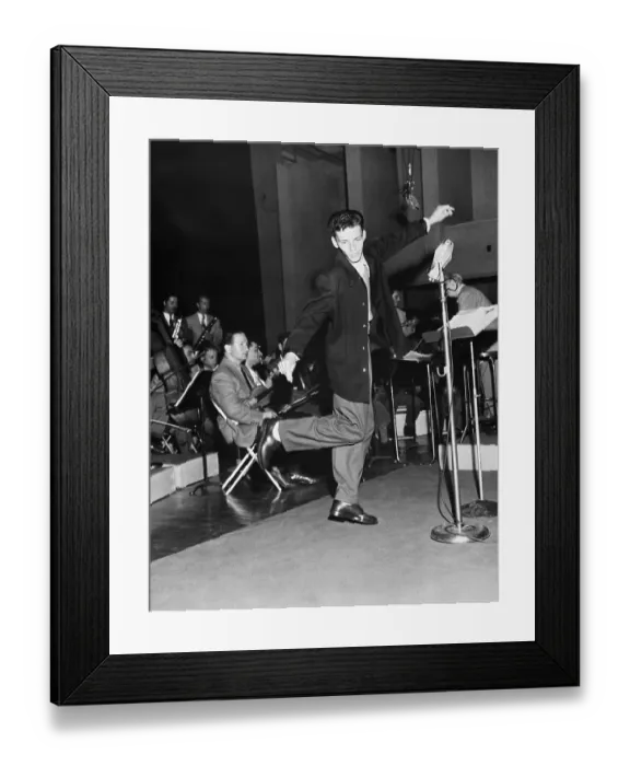 Framed Print : Frank Sinatra at Radio Rehearsal Framed Print : Frank Sinatra at Radio Rehearsal