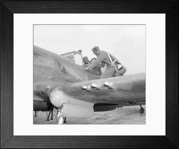 Framed Print : Pilot on Wing of Fighter Plane