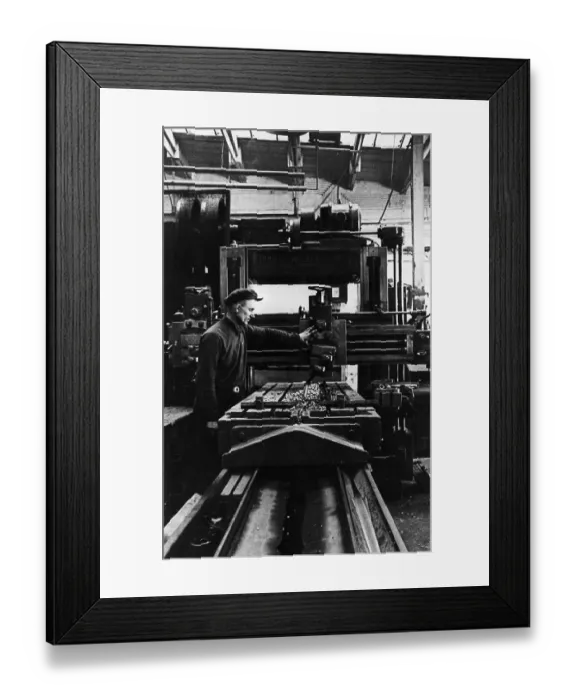 Framed Print : Man Operating Several Planers Framed Print : Man Operating Several Planers