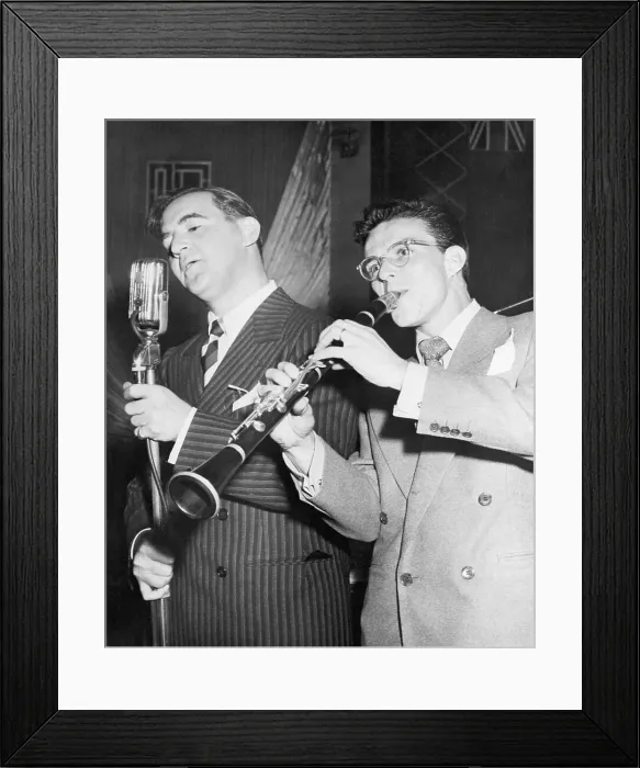 Framed Print : Benny Goodman and Frank Sinatra Switching Roles