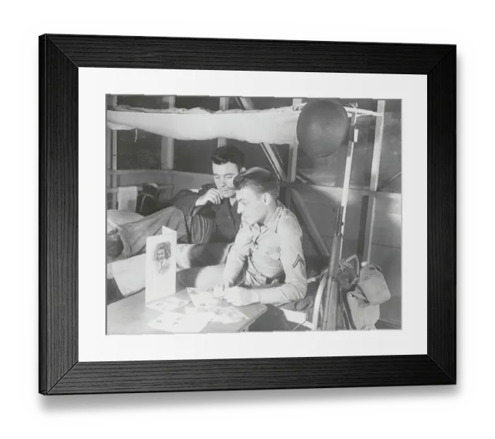 Framed Print : Military Personnel in Their Tent During Holiday Season