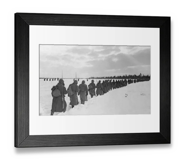 Framed Print : Soldiers Marching Over Snow Framed Print : Soldiers Marching Over Snow