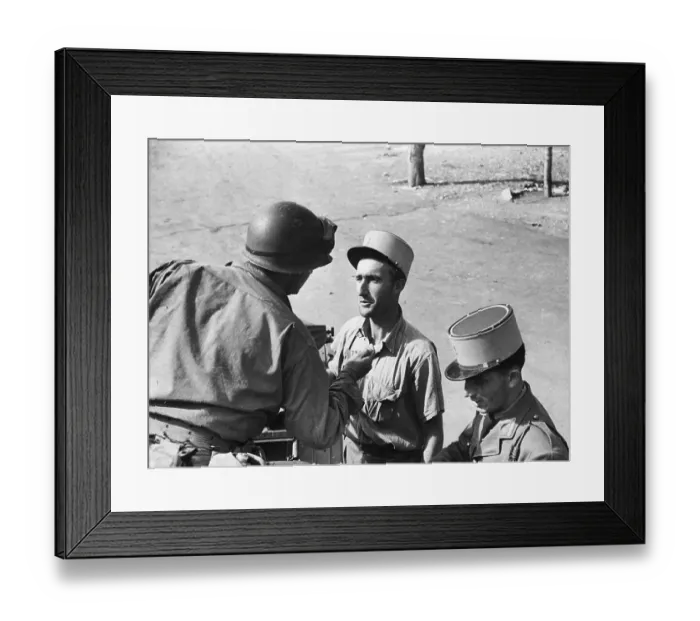 Framed Print : American Soldier Checks Identification Framed Print : American Soldier Checks Identification