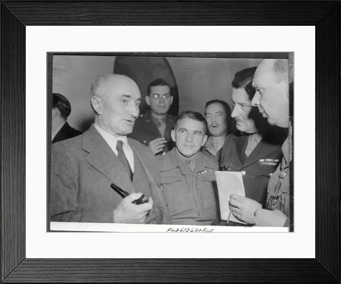 Framed Print : Admiral Jean Francois Darlan at Press Conference