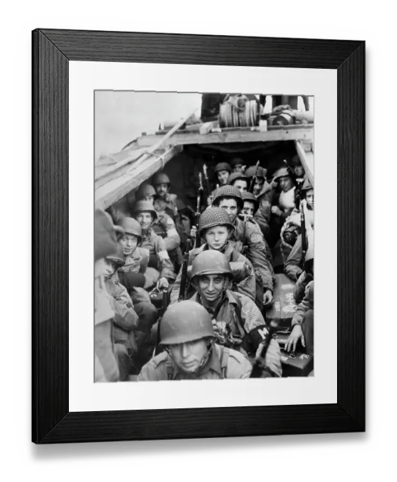 Framed Print : Troops On Barge About To Land in Algeria Framed Print : Troops On Barge About To Land in Algeria