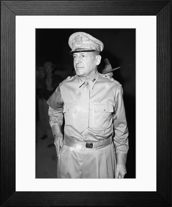 Framed Print : Douglas MacArthur Standing in Uniform Framed Print : Douglas MacArthur Standing in Uniform