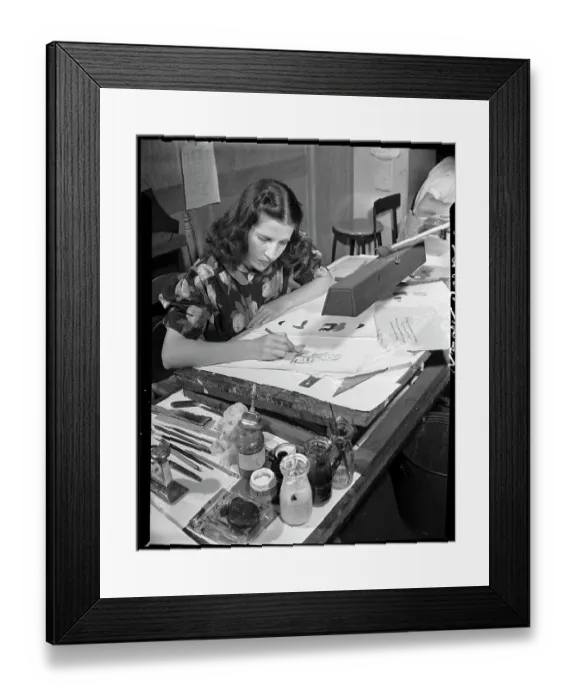 Framed Print : Artist Making Color Christmas Cards Framed Print : Artist Making Color Christmas Cards