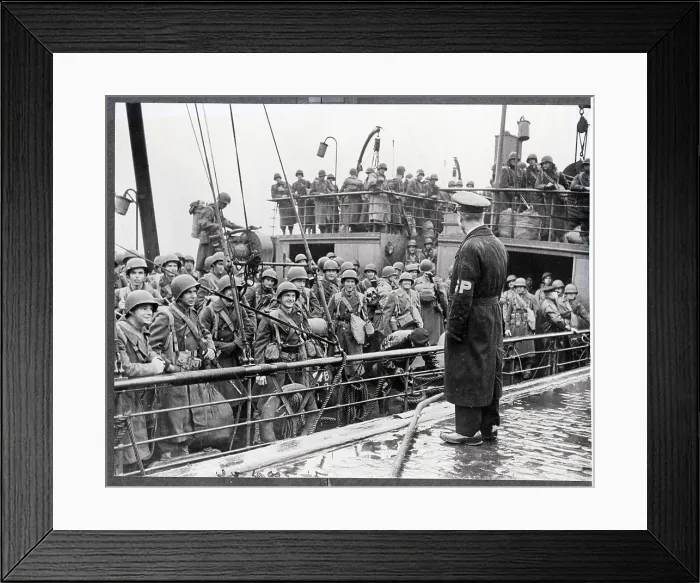 Framed Print : Officer Overseeing Arrival of Soldiers Framed Print : Officer Overseeing Arrival of Soldiers