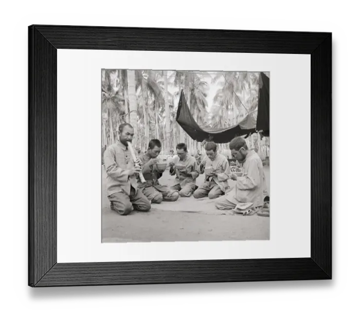 Framed Print : Japanese Prisoners Eat Meal Framed Print : Japanese Prisoners Eat Meal