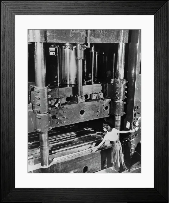 Framed Print : Woman Running a Hydro Press Framed Print : Woman Running a Hydro Press