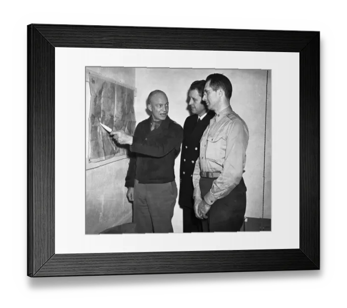 Framed Print : Dwight Eisenhower Pointing to Map