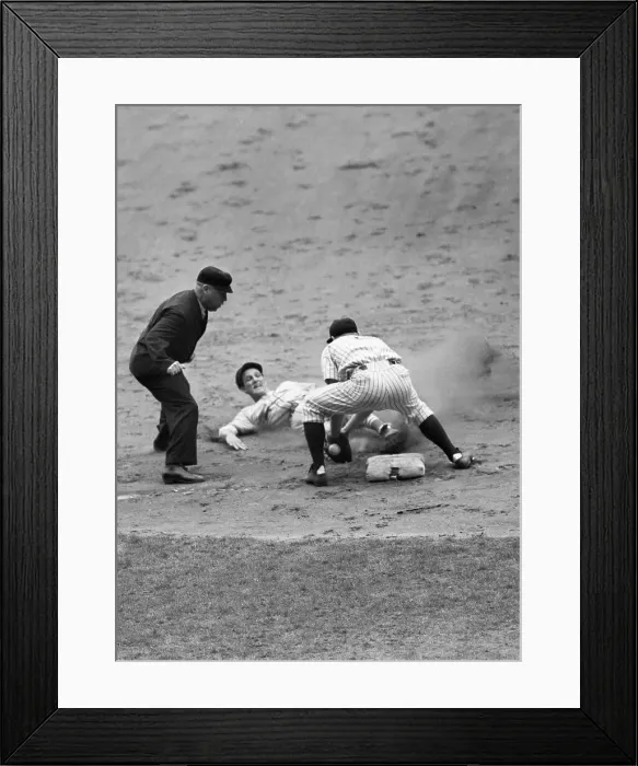 Framed Print : Stan Musial Slides Safely Into Second Framed Print : Stan Musial Slides Safely Into Second