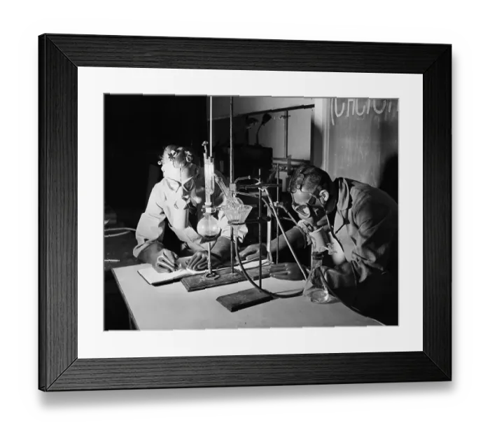 Framed Print : Chemists Wear Gas Masks While Purifying Mustard Gas Framed Print : Chemists Wear Gas Masks While Purifying Mustard Gas