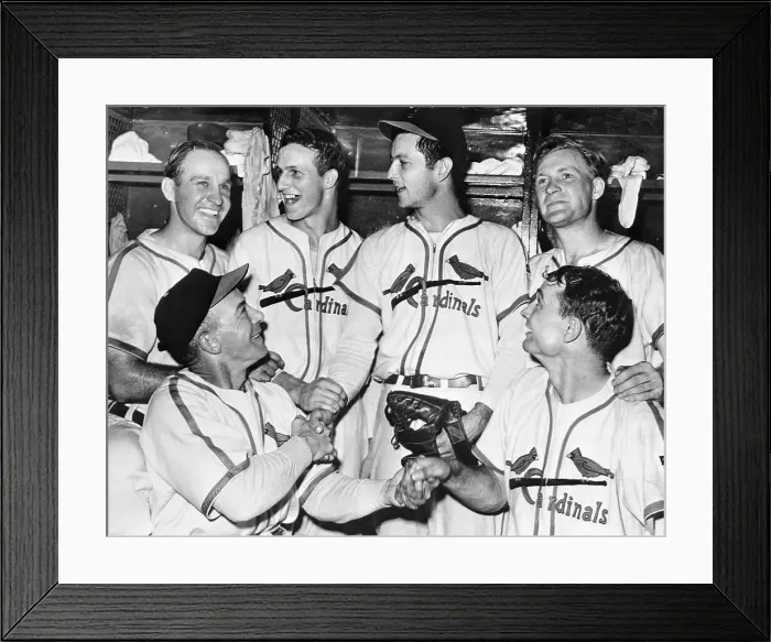Framed Print : Teammates Congratulating Johnny Beazley
