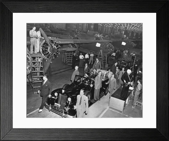 Framed Print : President Franklin D. Roosevelt Touring Aircraft Factory Framed Print : President Franklin D. Roosevelt Touring Aircraft Factory