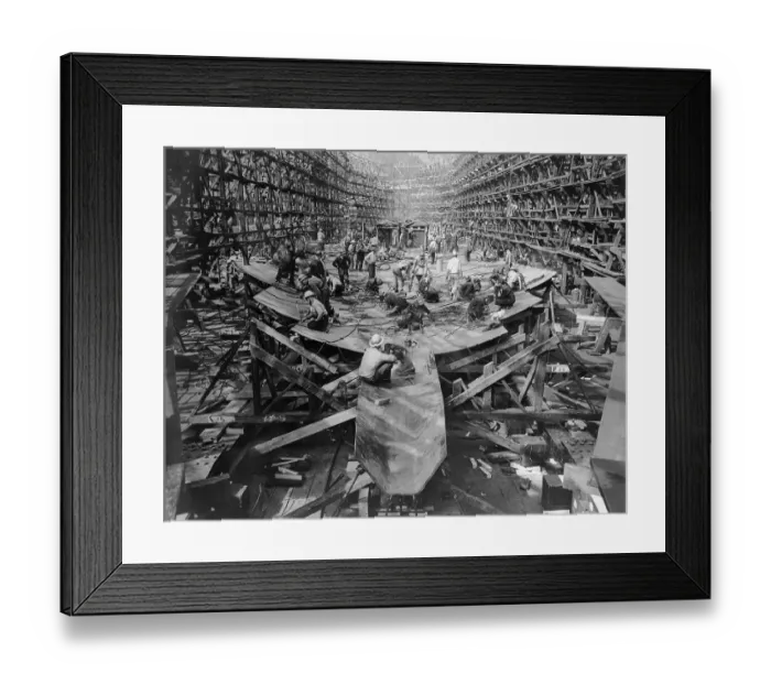Framed Print : Men In Construction of the Liberty Freighter Framed Print : Men In Construction of the Liberty Freighter