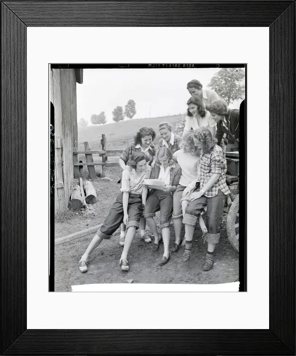 Framed Print : Farmer Women Listening / Woman Reading Bul Framed Print : Farmer Women Listening / Woman Reading Bul