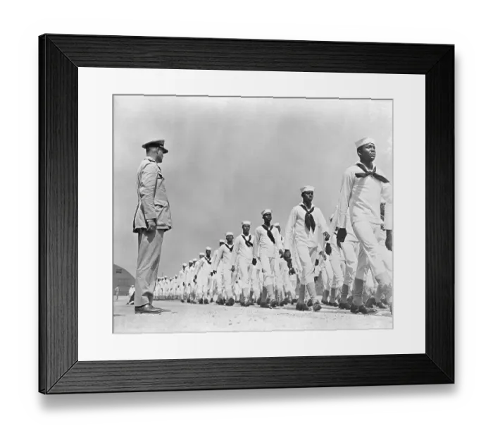 Framed Print : African American Troops Pass Before Officer Framed Print : African American Troops Pass Before Officer