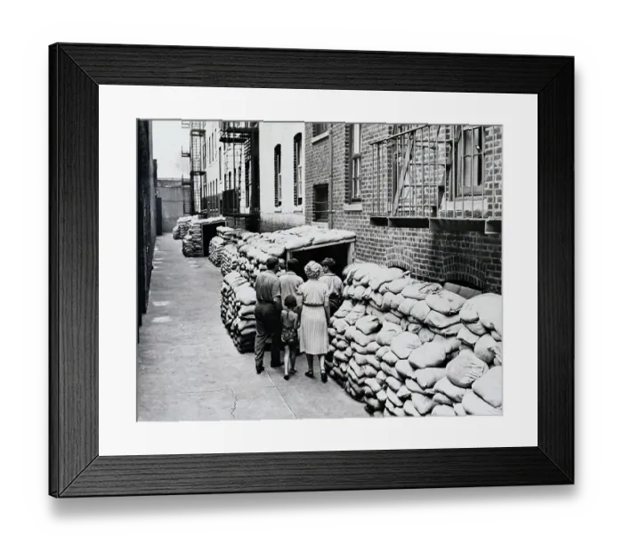 Framed Print : New Yorkers Entering Air Raid Shelter Framed Print : New Yorkers Entering Air Raid Shelter