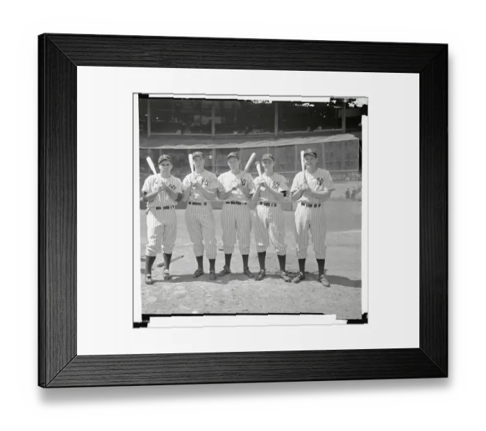Framed Print : Joe DiMaggio with Teammates Framed Print : Joe DiMaggio with Teammates
