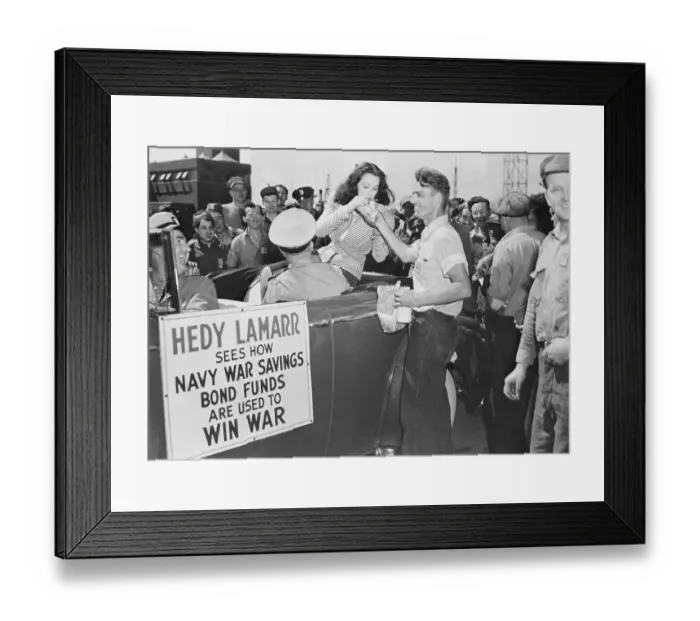 Framed Print : Hedy Lamarr Eating Sandwich