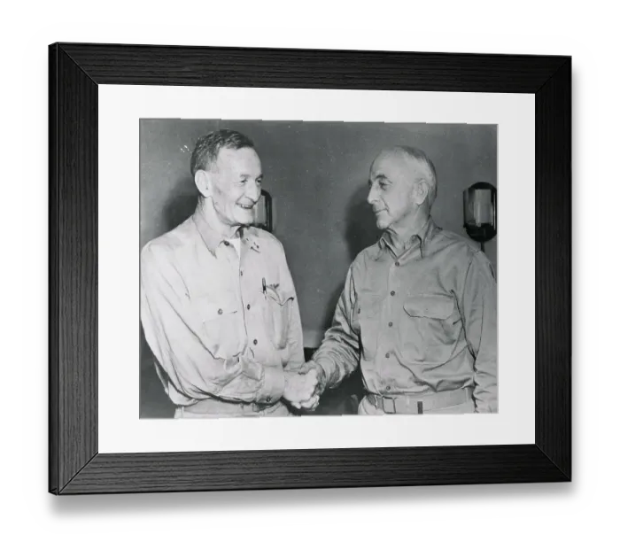 Framed Print : John S. McCain and Aubrey W. Fitch Shaking Hands Framed Print : John S. McCain and Aubrey W. Fitch Shaking Hands