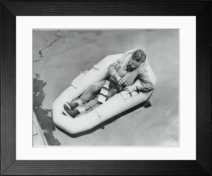 Framed Print : Soldiers in Rubber Life Boat Framed Print : Soldiers in Rubber Life Boat