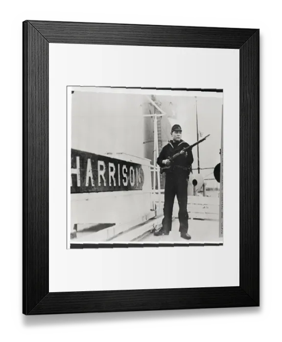 Framed Print : Japanese Blue-Jacket Guarding Ship Framed Print : Japanese Blue-Jacket Guarding Ship