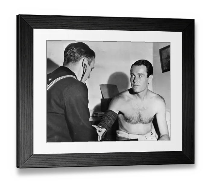 Framed Print : Henry Fonda Getting Navy Physical Exam Framed Print : Henry Fonda Getting Navy Physical Exam