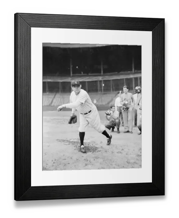 Framed Print : Babe Ruth Pitching Ball Framed Print : Babe Ruth Pitching Ball