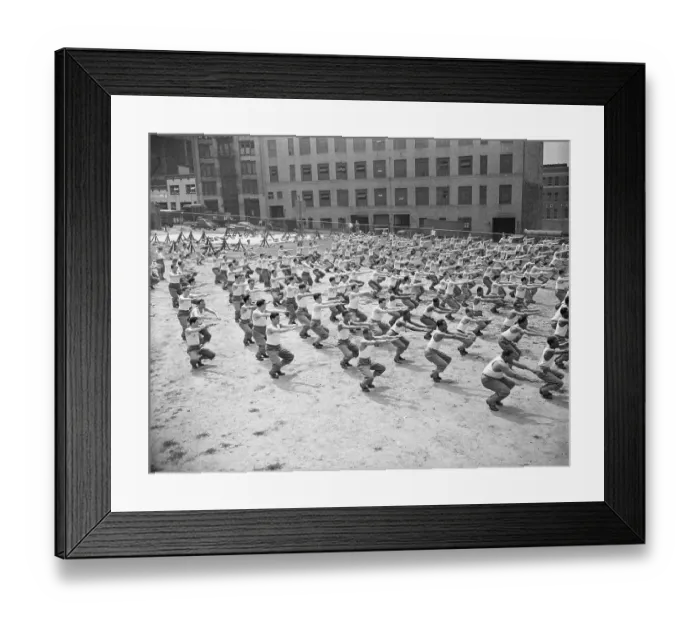 Framed Print : Soldiers Doing Calisthenics Framed Print : Soldiers Doing Calisthenics