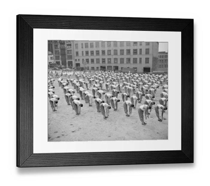 Framed Print : Soldiers Doing Calisthenics Framed Print : Soldiers Doing Calisthenics