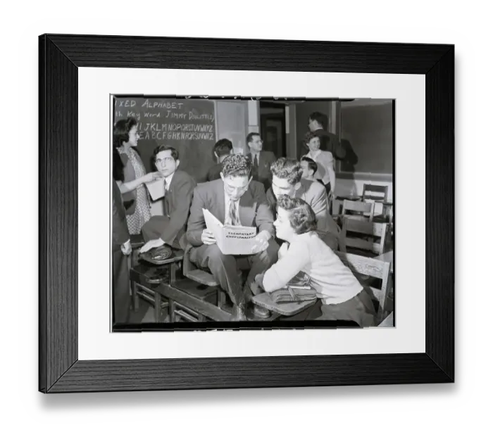 Framed Print : Students Study Cryptanalysis In Class Framed Print : Students Study Cryptanalysis In Class