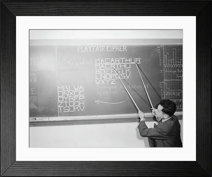 Framed Print : Student Showing Cipher System Framed Print : Student Showing Cipher System