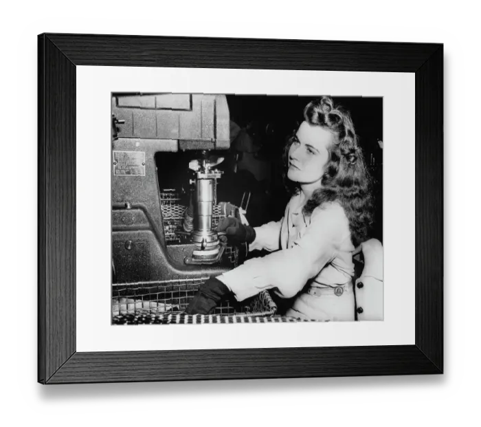 Framed Print : Women Join Manufacturing Workforce Framed Print : Women Join Manufacturing Workforce