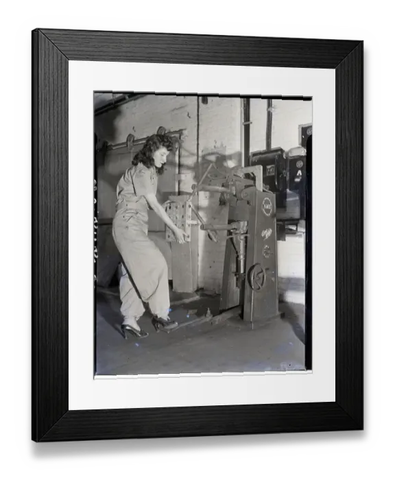 Framed Print : Woman Working At Welding Machine Framed Print : Woman Working At Welding Machine