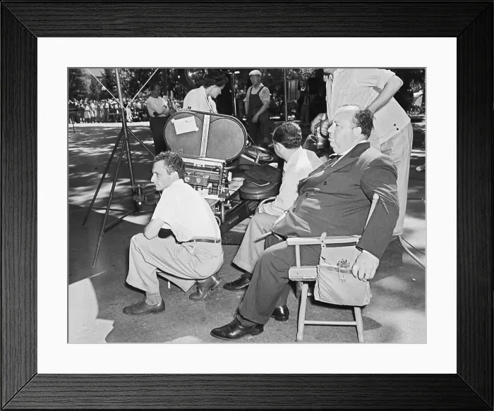 Framed Print : Alfred Hitchcock on Set of Shadow of a Doubt Framed Print : Alfred Hitchcock on Set of Shadow of a Doubt