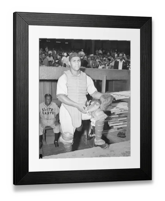 Framed Print : Roy Campanella Standing in a Dugout