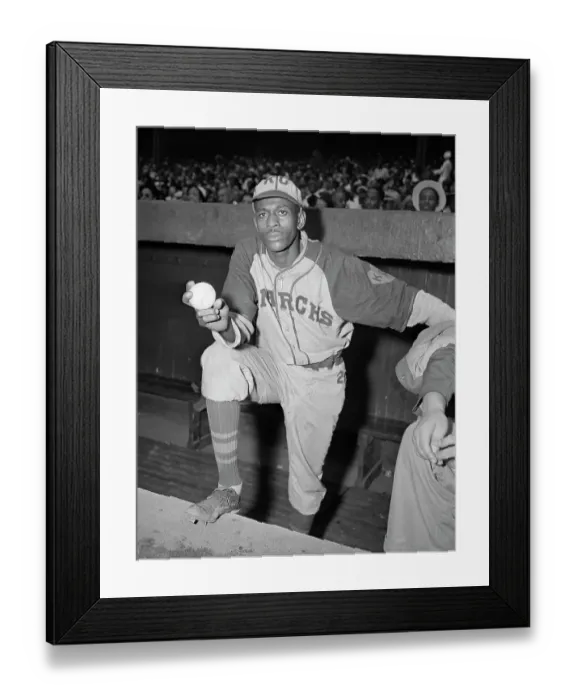 Framed Print : Pitcher Satchel Paige Standing in Dugout Framed Print : Pitcher Satchel Paige Standing in Dugout