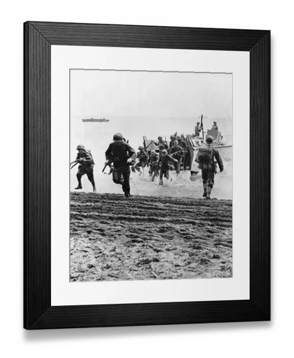 Framed Print : Guadalcanal Landing During World War II Framed Print : Guadalcanal Landing During World War II