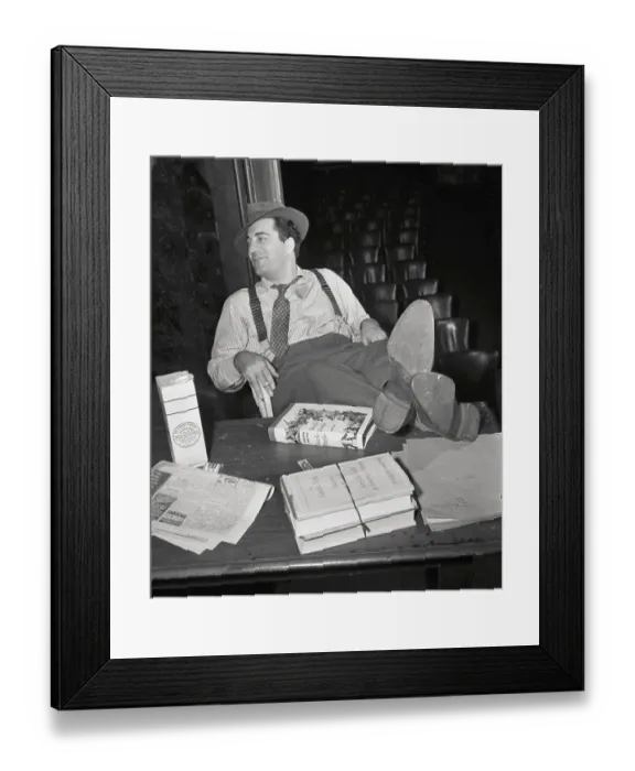 Framed Print : Filmmaker William Saroyan Reclining at His Desk Framed Print : Filmmaker William Saroyan Reclining at His Desk