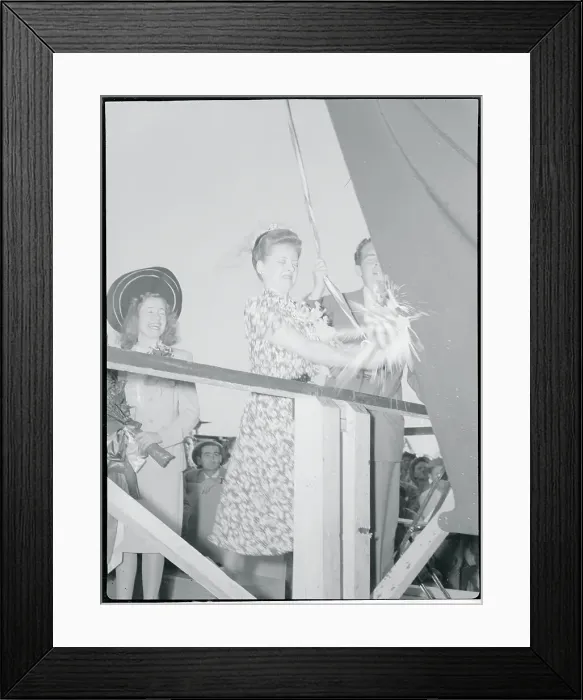 Framed Print : Bette Davis Christening the S.S. Hinton R. Helper Framed Print : Bette Davis Christening the S.S. Hinton R. Helper