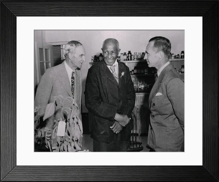 Framed Print : Henry and Edsel Ford Speaking with George Washington Carver Framed Print : Henry and Edsel Ford Speaking with George Washington Carver
