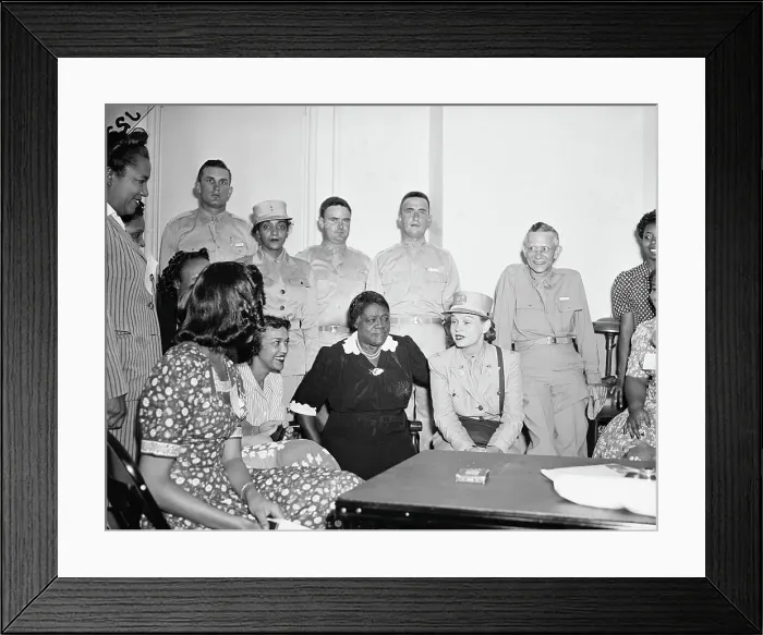 Framed Print : Military Woman Discussing Training Framed Print : Military Woman Discussing Training