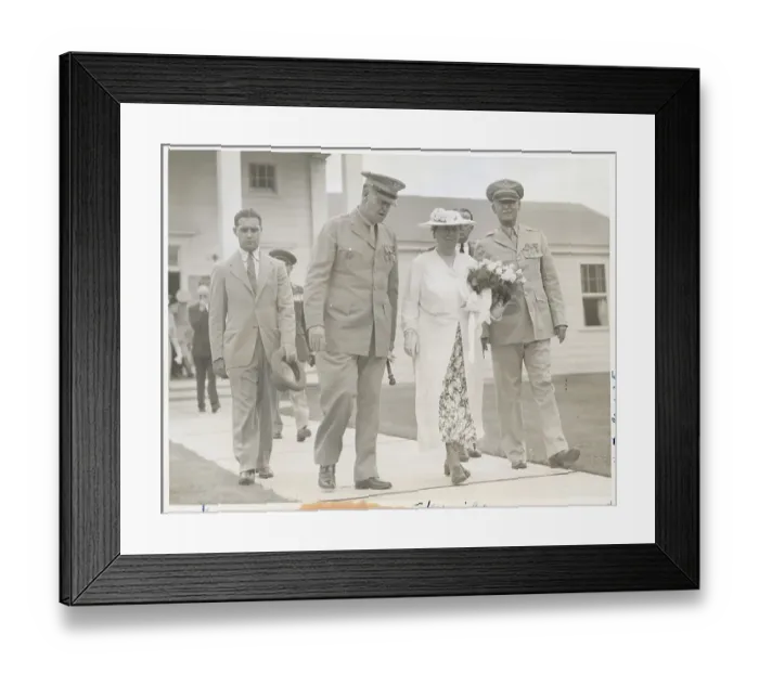 Framed Print : Dutch Queen Wilhelmina and Officials Strolling at Fort Devens Framed Print : Dutch Queen Wilhelmina and Officials Strolling at Fort Devens