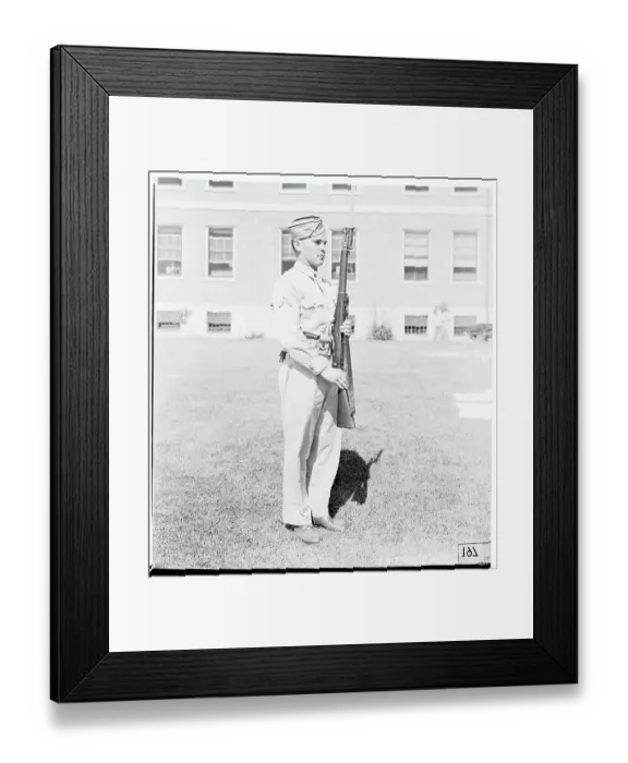 Framed Print : Soldier Standing at Attention With Rifle Framed Print : Soldier Standing at Attention With Rifle