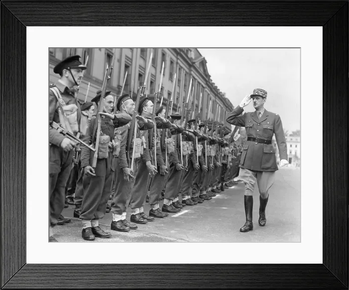 Framed Print : Charles De Gaulle Reviewing Commandos Framed Print : Charles De Gaulle Reviewing Commandos