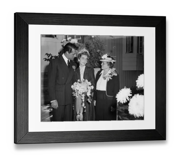 Framed Print : Cary Grant and Barbara Hutton on Wedding Day
